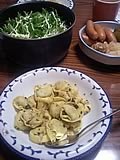 トルテローニ、水菜のサラダ