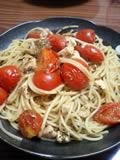 メカジキとトマトのスパゲティ