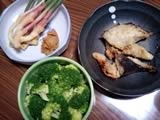 谷中生姜、西京焼き、ブロッコリー