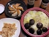 焼餃子、椎茸鍋、豆腐ハンバーグ