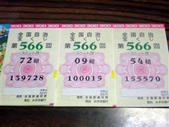 サマージャンボ宝くじの当たり券(11,300 円)